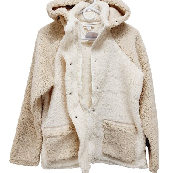 Lacey Chabert Women's Comfy Chic Sherpa Jacket Beige cream Size S - Picture 4 of 13